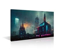 1 Panel Modern Painting Tokyo Neon Night Black and White Wall Art Gaming Style Gaming Room Decoration Wall Decor for Living Room Posters and Prints Framed Ready to Hang (24" Wx36 H)