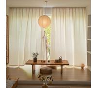 1 Panel Soft Semi Sheer Voile Curtain with 4-Prong Hooks, Decorative Sheer for Breezy Light Filtering & Gentle Privacy Draperies for Lounge Nursery Reading Corner, W x L(Beige,254x243cm(100x96in))