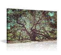 1 Panel Vintage Canvas Prints Angel Oak Tree Wall Art Modern Home Decor 1000 Years Old Tree Poster Natural Landscape Living Room Bedroom Decoration Artwork Painting Framed Ready to Hang, 18x12in