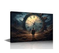1 Panel Wall Art for Living Room, Time's Slippery Grasp: A Perilous Journey of Running Out of Time Pictures Print On Canvas Wall Art for Living Room Bedroom Wall Decoration, 36"Wx24"H