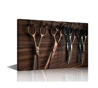 1 Panel Wall Art Haircut Tools Painting Print On Canvas Hairdresser Tools Pictures for Bedroom Home Decor Hair Salon Powder Room Modern Artwork Paintings Stretched Framed Ready to Hang, 36x24in