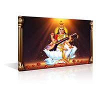 1 Panels Canvas Wall Art Indian Gods Picture Hindu Religion Wall Paintings Lakshmi Wall Decorations for Living Room Goddess of Wealth Home Decor Framed Gallery-Wrapped Ready to Hang (16"Wx24"H)