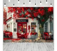1 Parisian cafe polyester background fabric - versatile for portraits parties and events 200x140CM