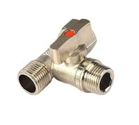 1 PC 1/2'' BSP Male to to Female Tee Type Brass Plated Loose Joint Ball Valve Thick Pipe Fitting Connector(G_R)