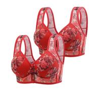 1 PC 2 PC Front Button Bras for The Elderly, Front Closure Everyday Sports Bras, Lace Wireless Cotton Bra, Thin Non-Marking Plus Size Full Coverage Underwear, Comfortable Breathable Underwear UK