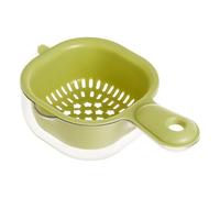1 Pc/ 2Pcs Dual-Layer Draining Basket, Locking Design Fruit Drainer Bowl with Hanging Hole Handle for Fruit Vegetable Washing