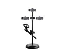 1 Pc 3 Seats Floor Microphone Stand Desktop Multifunctional Live Broadcast Conference
