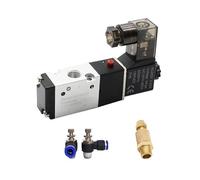 1-PC 3V110-06 Solenoid Valve - 1/8" 3/2 Way Pneumatic Control Valve, NC Type, DC12V-AC220V(3V110-06 w SL4-01,DC12)