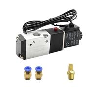 1-PC 3V110-06 Solenoid Valve - 1/8" 3/2 Way Pneumatic Control Valve, NC Type, DC12V-AC220V(3V110-06 Wire-PC4-01,DC12)