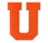 1 PC 4.5" Orange Chenille Letter Patch with White Border High-Visibility Iron On or Sew On for Varsity Jackets & Team Spirit Durable Letter Patches for Sports DIY & Gifts(U)