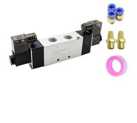 1-PC 4V Series Solenoid Valve - 5/2 Way Double Coil Pneumatic Valve DC12V-AC220V (4V120-06 To 4V420-15)(4V420-15 PC6-04,DC24V)