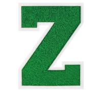 1 PC 6.0" Fresh Green Chenille Letter Patch with White Border Nature-Inspired Iron On Letters for Varsity Jackets & Outdoor Gear Large Alphabet Patches for Sports & DIY Fashion (Z)