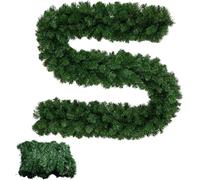 1 Pc 9ft Plain Green Christmas Garland | 2.7m x 25cm Realistic, Xmas Garland for Decorating Stairs, Fireplaces, Doors & Windows, Flexible, Durable Holiday Home Decor for Indoor & Outdoor.