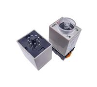 1 PC AH3-2 Time Relay AC/DC Thick Stitch Power-on Delay Timer AH3-3 Time Set Range 0.1S-60m with Base DC12V24V AC220V(DC24V,AH3-2 0-60Seconds)