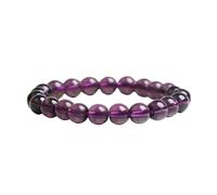 1 Pc Amethyst Crystal Bracelet with 1 Pc Black Jewelry Box, 6mm Beads, Stretch Bracelet, Accessories for Women, Mother's Day, Christmas, Birthday Gift.