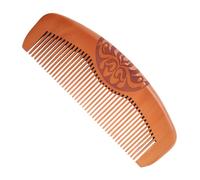 1 Pc Anti-Static Peach Wood Fine Tooth Comb Smooth Polished for Daily Use Travel Scalp Massage Hair Styling Beard Grooming Gentle Care Exquisite Carving 6.06inch 15.5cm 2.12inch 5.5cm
