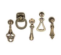 1 PC Antique Brass Drop Ring Cupboard Dresser Handle Knob Retro Style Drop Pendant Bronze Drawer Cabinet Knob Pull Home Decor(C)
