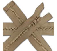 1 pc Beige Chunky Zipper 24'' | Open-End Fastener Size #5 | Single Slider, One-Way Plastic Resin Zip for Sewing, Jackets, Coats, DIY Repair, Tailoring | Replacement Zipper 60cm