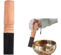1 PC Black and Brown Tibetan Singing Bowl Mallet Suede Striker Leather Wrapped Meditation Mallet Sound Buddha Musical Instruments for Buddhist Meditation Yoga Chime