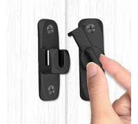 1 Pc Black Sliding Door Latch, Aluminum Alloy Door Lock, Interior Snap Latch for Bathroom, Bedroom, Barn, or Window