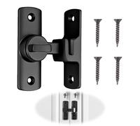 1 Pc Black Sliding Latch Made of Aluminum Alloy, Snap Lock for Bathroom, Bedroom, Barn Doors, Window or Interior Use