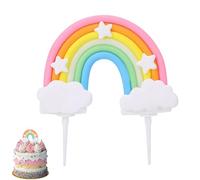 1 Pc Bluey Birthday Decorations Colorful and Personalized Rainbow Cake Decorations Rainbows Cake Topper Soft Rubber Star Rainbow Cake Decorations Soft Pottery Party Decorations for Birthday Parties