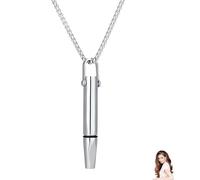 1 Pc Breathing Necklace with Resistance, Breathe Necklaces Anxiety Relief Resistance Breathing Necklace with Filter Whistle Necklace for Anxiety Stress Relaxation (Sliver)