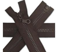 1 pc Brown Chunky Zipper 25.6'' | Open-End Fastener Size #5 | Single Slider, One-Way Plastic Resin Zip for Sewing, Jackets, Coats, DIY Repair, Tailoring | Replacement Zipper 65cm