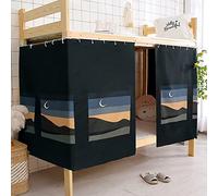 1 PC Bunk Bed Curtain Single Sleeper Bed Canopy Dustproof Sleep Privacy Protection Dormitory Bunk Screen Net with Rope Hook for Kid Student Home Bedroom College Dormitory 2m Long Blackout Curtain
