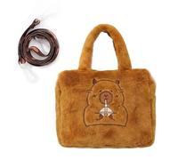 1 PC Capybara Crossbody Bag for Girls, Cute Plush Capybara Handbag with Adjustable Shoulder Strap, Ultra-Soft Animal-Shaped Small Shoulder Bag for Kids Travel, Shopping and Birthday Gifts