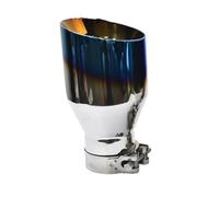 1 Pc Car Stainless Steel Burnt Blue Exhaust Edge Slashed Muffler Tip Bevel Angled End Pipe Car Exhaust Tail Pipe(ID 57 OD 89 MM)