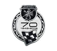 1 Pc Car Stickers for Abarth 70th Anniversary Scorpion Styling Personalise Sport Emblem Decal Car Decoration Tailgate Badge Decal Self-Adhesive Film,SilverGlossy