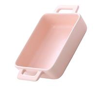 1 PC Ceramic Bakeware Bbq Grill Griddle Plate Bread Oven Square White Dinner Plates Ceramic Loaf Pan Baking Pan White Serving Platters Healthy Cake Pan Practical Baking Tool Steak/1417 ( Color : Pink