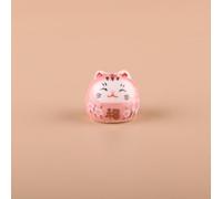 1 pc Ceramic Beads Lucky Cat Beads Porcelain Spacer Bead for DIY Jewelry Making Mobile Phone Chain(Pink)