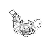 1 Pc Chicken Shaped Egg Basket Rustic Decor Chicken Basket Egg Holder Farm Chicken Egg Holder Kitchen Storage Metal Wire Egg Basket With Handle for Home Kitchen Fruit Storage Rooster Decor, Black