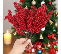 1 PC Christmas Artificial Red Berries Decoration Faux Holly Berry Plant Xmas Tree Wreath Ornament New Year Party Daily Home Vase Decor 20.5 * 7 * 3cm
