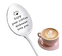 1 Pc Coffee Spoon Long Teaspoons Bestfriend Birthday Gift Anniversary Present for Husband, Men, Boyfriend Friendship I Love You Gifts Graduation Gift for Him, Brother from Sister