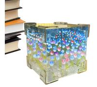 1 Pc Cube Flower Table Lamp - Flower Light Lamp, Flower Night Light | Tulip Mirror Lamp, Decorative Mirror Lamp with Visual Delight, Decorative Lights Tulip Lamp for Bedrooms Living Rooms