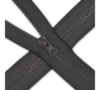 1 pc Dark Grey Chunky Zipper 31.5'' | Open-End Fastener Size #5 | Single Slider, One-Way Plastic Resin Zip for Sewing, Jackets, Coats, DIY Repair, Tailoring | Replacement Zipper 80cm