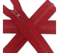 1 pc Dark Red Chunky Zipper 13.7'' | Open-End Fastener Size #5 | Single Slider, One-Way Plastic Resin Zip for Sewing, Jackets, Coats, DIY Repair, Tailoring | Replacement Zipper 35cm