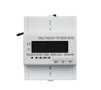1-PC DIN Rail WiFi Smart Energy Meter - Single Phase 220V 65A kWh Monitor with 50/60Hz Frequency(M)