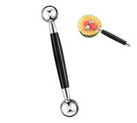 1 PC Double Sided Melon Baller, Round Melon Balls Fruit Baller Scoop Melon Baller Scoop Stainless Steel Melon Baller Melon Scoop Double Scoop Ice Cream Cone Double Dessert Scoop for Fruit Ice Cream