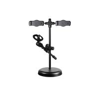 1 Pc Dual Seats Floor Microphone Stand Desktop Multifunctional Conference Live Broadcast