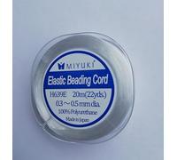 1 pc Elastic Beading Cords 20 m x 0.3-0.5 mm, White, Miyuki, Polyurethane, Japan