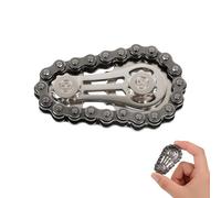 1 Pc Fidget Keyring Fidget Spinners, Metal Handheld Gadget Kinetic Desk Toys, Finger Hand Spinner Fingertip Gyro, Bike Chain Toy Cool Stuff For Adults(Black)