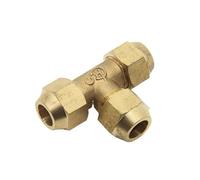 1 PC Flared Copper Pipe Fittings Tube OD 6/8/10/12/14/16/19mm Brass Connector Fitting Copper Flared Fittings(T,Tube OD 16mm)