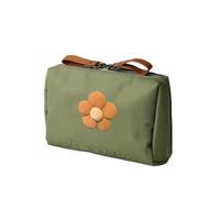 1 PC Flower Cosmetic Pouch Lightweight Portable Makeup Organizer Bag Female Make Up Case Storage for Travel(Green)