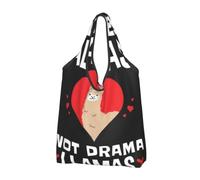 1 PC Foldable Shopping Bag Reusable Grocery Tote Washable Lightweight | I Love Alpacas Printed Large Capacity Tote Bags For Supermarket Travel Storage