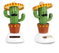 1 Pc Funny Solar Powered Dancing Cactus, Sun Power Swinging Animated Bobble Dancer, Solar Figurine for Car Dashboard, Holiday Car Decoration Window Sun Catcher for Office Home Desk, 3.94"