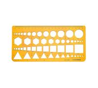 1 PC Geometric Drawing Template with Circles Squares and Triangles Stencil Ruler for Engineering Drafting Architecture School and Office Supplies